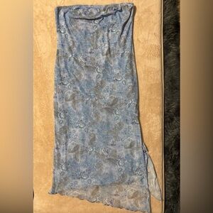 SEE YOU MONDAY Light Blue Floral Dress(XL)